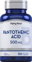 Rock Pantothenic Acid 500mg - 100 Kapsulas - kā kalcija d-pantotenāts -- Ne-GMO, bez lipekļa piedevas
