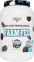 Axe & Sledge Farm Fed 100% Sūkalu Olbaltumvielas Isolāts 25g Olbaltumvielas - , Zems Karbs , Zems cukura, bez lipekļa - , Olbaltumvielu pulveris vīriešiem un sievietēm - , Keto - , Ražots ASV 28 Pasniedz, Cookies un Cream