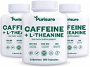 Caffeine Theanine Capsules Tabletes 100mg Kofeīns + 200mg L Teanīns pirms treniņa enerģijai, un skaidrība enerģijas tabletes noguruma, Nootropic papildinājums, 120 dienu piegādes, iepakojums 3