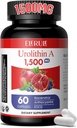 Urolithin papildinājums 1000 mg Plus Trans-Resveratrol, Antocianīni, zaļā tēja,veicinot veselīgu novecošanās,Atbalsts šūnu un enerģija vīriešiem un sievietēm, 60 kapsulas-60