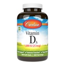Carlson – D3 vitamīns, 1000 SV (25 μg), kaulu veselība, muskuļu veselība, holekalciferols, D vitamīna piedevas, D3 vitamīns, mīkstie gels, 360 softgeli