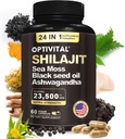 Pure Himalayan Organic Shilajit for Men & Women Sea Moss, Black Seed Oil, Ashwagandha, Rhodiola & Burdock, Ginseng Cordyceps & Biloba, Nattle & Turmeric (No Fillers) (60 Caps)