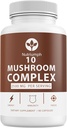 Sēnes papildinājums 2500mg - 90 Kapsulas - 10 Sēņošanas meistars Blend - Lauvas Mane Reishi Cordyceps Chaga Maitake, Šitake Turcija Astes sēņu piedevas Sēņu komplekss Kapsulas