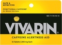 Vivarin, kofeīns tabletes, 200mg kofeīns katrā tabletē, Droši un efektīvi palīdz jums palikt nomodā, brīdinājuma palīdzība, enerģijas papildinājums, 16 tabletes - 5 iepakojums