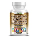 Lauvas Mane 3000mg 20in1 Sēnes Papildinājums ar Turciju Aste 2000mg Reishi 1000mg Cordyceps Chaga 1000mg Maitake Meshima Poria Cocos Shiitake Oyster Porconi Enoki 60 Count