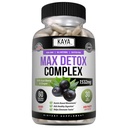 Kaya Naturals Max Detox Augu Papildinājums - Dabiskās sastāvdaļas 1532 mg - Psillija pulveris, Acai Berry Extract, Ingvera sakne 60 Skaits