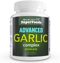 Advanced Ķiploku komplekss - Kvalitātes SuperFoods (100ct) Maksimālā stipruma komplekss Satur negāzētu Ķiploku (Allium sativum), Pētersiju (petroselinum crispum), un hlorofilu.