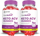 (2 Pack) Ātri aktīvi Keto ACV Gummies Advanced Formula 1000MG Fastactive Keto Gummies Apple Sidra Etiķis Formulēts ar granātābolu Bietu sulas pulveris B12 Vegan Non GMO 120 Gumys