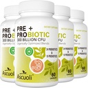 Probiotikas sievietēm un vīriešiem - 300 miljardi KVV, 24 celmi + 15 organiskie herbi Prebiotikas Blend, Daily Probiotic for Gremošanas veselība, Imūnās, Gut, Bloating - 240 Veģetārās kapsulas (240 dienu piegādes)
