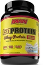 MAN sporta ISO-proteīns 100% Pure Whey Protein izolāta pulveris, Vanilla Ice Cream, 2 mārciņas