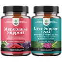 Bundle of Menopause Papildinājums sievietēm ar Dong Quai, Vitex Chaste Berry & Black Cohosh un Aknu Atbalsts NAC Papildinājums ar Milk Thistle, Artichoke, Holīna & Beeroot Detox & Remonts