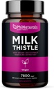 PhiNaturals Milk Thistle ekstrakts Kapsulas papildinājums Aknas Detox 260mg Silymarin 30:1 ekstrakts ekvivalents 7800mg Piena Dateles sēklas Aknas Detox Silimarina