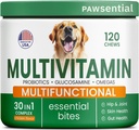 Suņi Vitamīni + glikozamīns - košļājami multivitamīni + probiotikas, omega - gurnu un locītavu balsts, āda un mēteļi, gurnu veselība - pieauguši un vecāki - lieli un mazi dzimumi - 120 košļājamās rotaļlietas