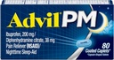 Advil PM sāpes Reliver un nakts miega palīglīdzeklis, sāpes Medicīna ar Ibuprofēns pret sāpju atvieglošanu un difenhidramīna citrāts par miega palīglīdzekli - 80 Skaits (iepakojums no 2)