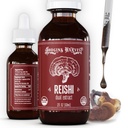 Hodgins Raw Organic Reishi Sēņu augļkopība Ķermeņa ekstrakts Tincture - Extra Koncentrēts Dual Extract Papildinājums - Atbalsts Sirds veselība un labsajūta - USDA Organiskās sēnes - 2oz