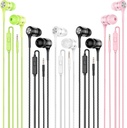 Vadu austiņas ar mikrofonu 5 Pack, in-Ear Austiņas ar smago Basu, augstas skaņas kvalitātes austiņas Savietojamas ar iPad, Laptop, MP3, Android Smartphones, Fits All 3.5mm Jack Device