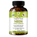 Organiskās Veda Neem Kapsulas ar Triple Complex Neem Leaf Extract, Bark & Flower - Augu Papildinājums Palielina Immunity, Uzlabo Gremošanu, Ādas Veselība & Atbalsts Tīrīšana - 60 Skaits