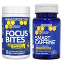 NATURAL STACKS Smart Cofeine + Focus Bites Bundle - Kofeīns un paraksantīna piedevas - Atbalsta enerģija un Focus* - Nav džitri vai Crash - 90 gabali