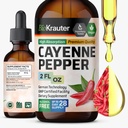BIO KRAUTER® Cayenne Piparu pilieni 684 mg - Pure Vegan Cayenne Piparu piedevas 2 Fl.Oz 28 Dienas piegādes - Dabas kapsaicīns Gremošanas atbalsts - Alkohols un cukurs bez, ne-GMO