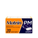 Motrin PM sāpes Reliefs Caplets ar 200 mg Ibuprofēns & 38 mg Difenhidramīns Miega līdzeklis, Nakts sāpes Reliver for minor sāpes un sāpes palīdz jums Fall Asleep & Stay Asleep, 20 sn