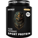 BIRDMAN Falcon Performance Vegan Protein Powder, 31g Protein, 5g Kreatīns, 5g BCAA, Probiotikas, Elektrolīti, Pirms treniņa, Zems Carb, bez cukura un piena, augu izcelsmes Vanilla Protein -19 Pasniedz