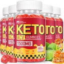 Keto ACV Gummies - 1500MG ACV Keto Gummies for Women - Apple Sidra Etiķis ar māti, probiotikas, vitamīni B6 B12 Gut Digestion - Vegan & Non-GMO,5 Pack