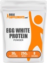 BulkSupplements.com Olu balts proteīns Pulveris - Olu balts Pulveris, Bez laktozes proteīns - Neuzliesmojošs un bez piena, 30g per Serving, 250g (8.8 oz) (iepakojums no 1)