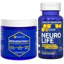 NATURAL STACKS NeuroLife & Resveratrol Papildinājums Bundle - Atbalsta Longevity & Brain Novecošana* - 120 Kopā Kapsulas