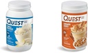 Quest Nutrition Vanilla Milkshake Olbaltumvielu pulveris, 24g olbaltumvielu, 1g cukura, ar zemu ogļhidrātu saturu, bez lipekļa, 3 mārciņas, 43 porcijas un cinamon Crunch Olbaltumvielu pulveris, 20g proteīns, 2g Neto ogļhidrāts, 1g cukura