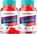(2 Pack) KetoSophy Keto ACV Gummies - Advanced Weight Loss KetoSophy Keto Plus Gummies Apple Cider Etiķis KetoSophy ACV Gumies Svars Pārvaldība Diētiskās Papildinājums Atsauksmes Vīrieši Sievietes (120 Gumies)