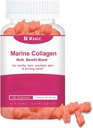 Marine Collagen Gummies- Multi-Benefit Blend of Vitamīnu kolagēna Gumies veselīgai ādas atbalstam ar vitamīnu C, Cinka, un biotīns, hidrolizēts kolagēns.(1 Iepakojums)
