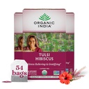 ORGANIC INDIA Tulsi Hibiscus tējas maisiņi - Svētā baziliks augu tēja, stresa relievēšana, kalšana, imūnā palīdzība, USDA Organic, bez kofeīna - 18 somas, 3 iepakojumi