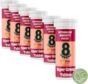 8Zaļās tabletes Superzaļās tabletes ; Superzaļās tabletes Pulveris Superfood, Metabolisms Imunity & Focus, Dienas Zaļie Putojošās tabletes, Organic: Aloe Vera, Spirulina, Chlorella, Persiku, Tube 60 Kalpo.