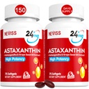 Astaksantīna papildinājumi 24mg, 5 mēnešu piegādes - Coconut MCT Eļļa, svaigas mikroaļģes Avots w/Grape sēklu eļļa, Ashwagandha - Antioksidanti veselīgai ādai, acīm, novecošanās - bez GMO un lipekļa, 150 softgeli