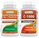 Labākā dabas Cal Mag Cinka ar vitamīnu D3 un vitamīnu C 1000 mg