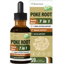Poke Root Drops Limfas Sistēmu Atbalsta, Limfatiskās Drenāžas Papildinājums Limfadema, 7 in 1 Formula ar Goldenseal ekstraktu Imūnās Atbalsta, Dandelion Detox & Cleanse. 2oz