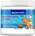 Ārstniecības dzīvnieki Multivitamīnu košļājamās rotaļlietas ar minerālvielām un probiotikām, uzlabo immunitāti un apvalku, atbalsta Gremošanu, smadzeņu un sirds veselību, Delicious Natural Duck Flavor, suņu piedevas un vitamīnus, iepakojumā 1