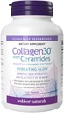 Webber Naturals Kolagēns30 ar keramīdiem, bioloģiski aktīvajiem kolagēna peptīdiem, 120 tabletēm, hidratingu, palīdz uzlabot ādas hidratāciju, elasticitāti un gludumu, ne ĢMO, bez piena un glutēna