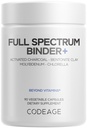 Kodējums Binder + Sistēmiskais Binder Papildinājums - aktivētās ogles tabletes, Bentonīta mālu minerālpulveris, Fulvic & Humic Acids, Molibdēns, Oglekļa formas - 90 kapsulas