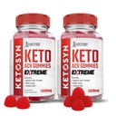 Attaisnotas laboratorijas (2 Pack Ketosyn Keto ACV Gumies Extreme 2000MG Ketosyn Keto Gummies Apple Sidra Etiķis Formulēts ar granātābolu biešu sulas pulveris B12 Vegan Non GMO 120 Gumys