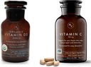 Movita Organic vitamīns D3 2500IU, pudele Fermentēts vitamīns C 250mg Pudele