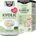 Maksi Veselība Kiolic Organic Ķiploki Papildinājums - Kosher Ķiploki Tabletes ar Kyolic Aged Ķiploki ekstrakts imūnās atbalsta - Veģetārie Ķiploki Tabletes (90 grāfs)
