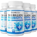 Probiotikas 300 miljardu KVV - 12 celmi ar Organic Prebiotics Gremošanas & Gut, Imūnās, Bloating Health - Probiotikas sievietēm un vīriešiem - Daily Daily Free, Shelf Stabilable - 240 Skaitļi