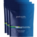 ProHealth Longevity Kolagēna peptīdu pulveris - cilvēkiem, kas vecāki par 40. 20 g Multi Collagen. 2g Pro-collagen. Hialuronskābe. I, II, III, V, X tips locītavām, kauliem, matiem, ādai, muskuļiem, gūtiem – (3 iepakojumi)