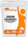 BulkSupplements.com Nātrija askorbāta pulveris - Imūnsupresīvai terapijai, nātrija askorbāts C vitamīns - buferēts C vitamīns, bez lipekļa, 2 g uz vienu Kalpotāju, 500g (1,1 mārciņas) (1. iepakojums)