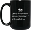 Noni Noun Coffee Mug (Melnā) - Noni Definition Mug - Dāvanas Noni - Dzimšanas dienas Dāvanas Noni - Noni Dāvanas - Māmiņu Dienas Dāvanas - Ziemassvētku Dāvanas 15oz