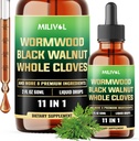 Wormwood Liquid Drops - Wormwood Extract Tincture with Black Walnut, Whole Cloves & 8 More Herbs - 2 Fl Oz 60 dienu piegādes