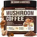 Sēnes Kafija Organiska - 9 Sēnes Adaptogēns Mix - Lion's Mane, Chaga, Turkey Aste, Reishi, Shiitake - Instant Sēnes Kafija Gut veselībai, Enerģija, Garīgā skaidrība - 60 Kalpo