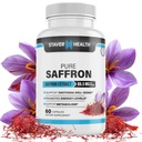 Pure Saffron ekstrakta kapsulas, 88,5 mg, 60 Veggie kapsulas, lai uzlabotu garastāvokli, un enerģijas atbalsts