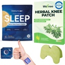 Wellnee & Wellamoon Wellness iepakojums: Herbal Knee Comfort Patches (10 grāfs) & Natural Sleep Support Patches (28 grāfs) – Locītavu un muskuļu Komforts ar augu bāzes Miega Atbalsts